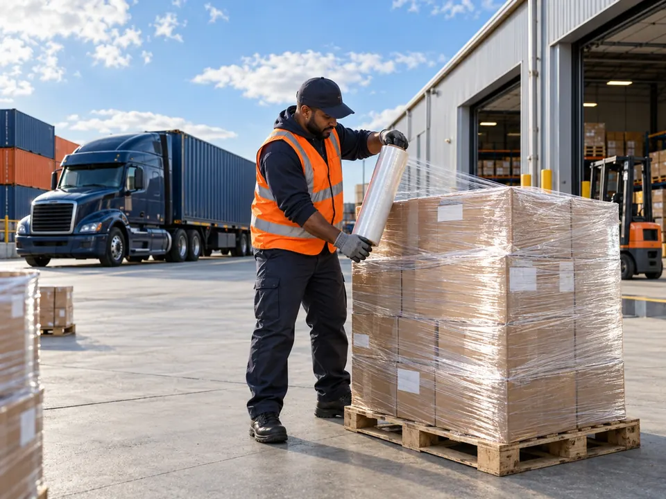 Shrink-wrapping a pallet